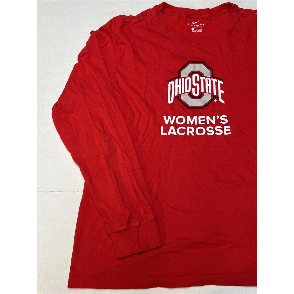 Ohio State Women's Lacrosse NIKE Long Sleeve T-Shirt Women's SZ LG Red‎